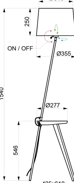 ALUMINOR Lampadaire Trio 2 - Gris