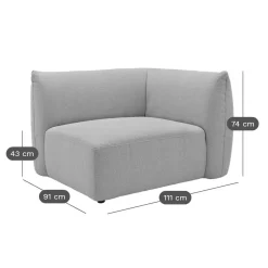 Angle droit pour canapé modulable tissu Pixel - Naturel