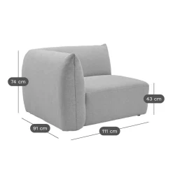 Angle gauche pour canapé modulable tissu Pixel - Vert Mousse