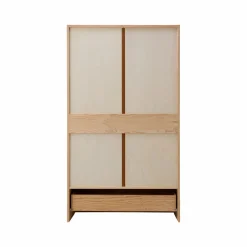 Armoire bois massif 2 portes 1 tiroir Iris - Naturel - Poignées Bois
