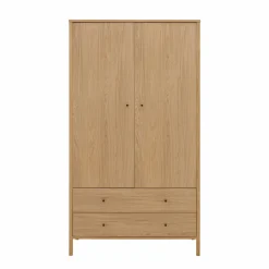 Armoire décor bois 2 portes 2 tiroirs Simon