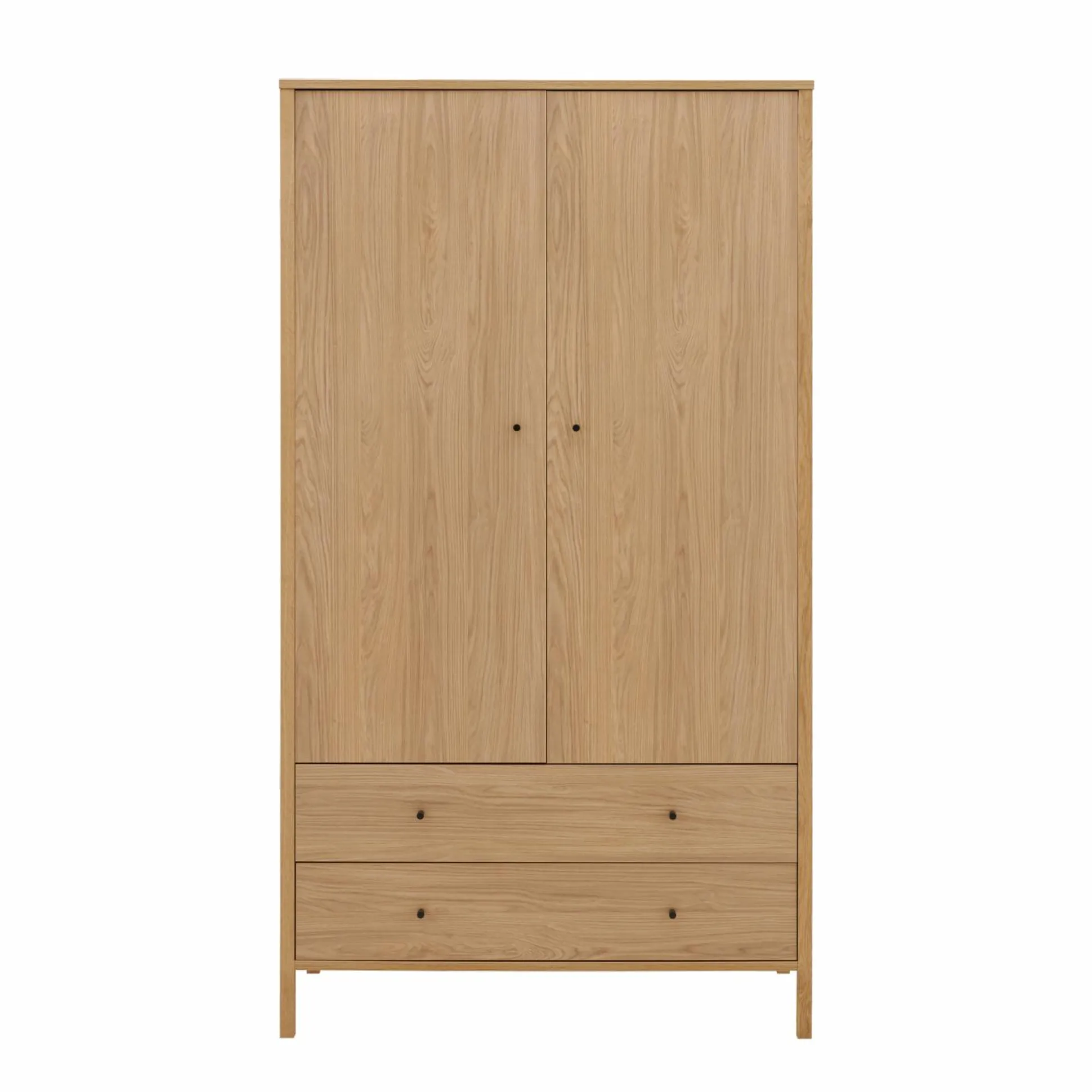 Armoire décor bois 2 portes 2 tiroirs Simon