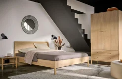 Armoire décor bois 2 portes 2 tiroirs Simon