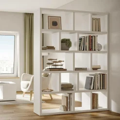 Bibliothèque 5 niveaux L150 cm Texas - Blanc