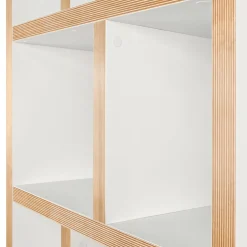 Bibliothèque 5 niveaux L70 cm Texas - Blanc/Naturel