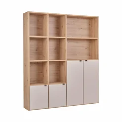 Bibliothèque 4 portes moyenne version Marlone - Perle
