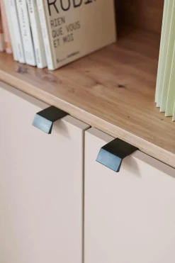 Bibliothèque 4 portes moyenne version Marlone - Perle