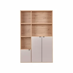 Bibliothèque 3 portes petite version Marlone - Perle