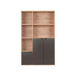 Bibliothèque 3 portes petite version Marlone - Carbone