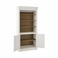 Bibliothèque bois massif 2 portes Embellie - Blanc