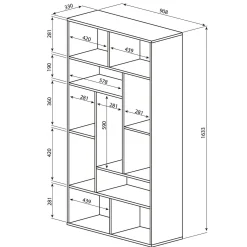 Bibliothèque Séoul - Chêne/Noir