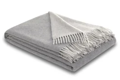 BIEDERLACK Plaid laine et cachemire Clarence - Gris/Perle - 130 x 170 cm