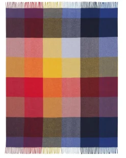 BIEDERLACK Plaid laine et cachemire à carreaux Clarence - Multi - 130 x 170 cm