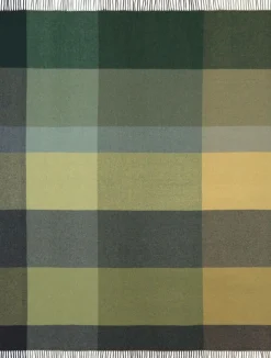 BIEDERLACK Plaid laine et cachemire à carreaux Clarence - Vert - 130 x 170 cm