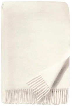 BIEDERLACK Plaid laine et cachemire Clarence - Ecru - 130 x 170 cm