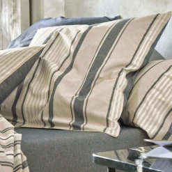 BLANC DES VOSGES Drap coton bio et recyclé Horizon - Indigo - 180 x 290 cm