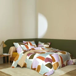 BLANC DES VOSGES Drap housse satin Arty - Ambre - 160 x 200 cm