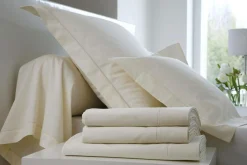 BLANC DES VOSGES Drap housse Satin - Naturel - 140 x 190 cm