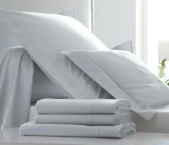 BLANC DES VOSGES Drap housse Percale Easy - Platine - 140 x 190 cm