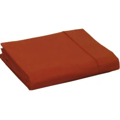 BLANC DES VOSGES Drap Percale Easy - Terracotta - 180 x 290 cm