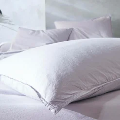 BLANC DES VOSGES Drap percale lavée Bohème - Perle - 240 x 300 cm