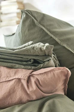 BLANC DES VOSGES Drap percale lavée Bohème - Toundra - 240 x 300 cm