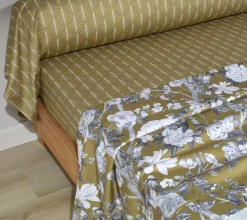 BLANC DES VOSGES Drap satin Impérial - Olive - 180 x 290 cm