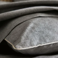 BLANC DES VOSGES Housse de couette coton bio et recyclé Ressources - Anthracite - 240 x 220 cm