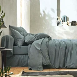 BLANC DES VOSGES Housse de couette percale lavée Bohème - Orage - 140 x 200 cm