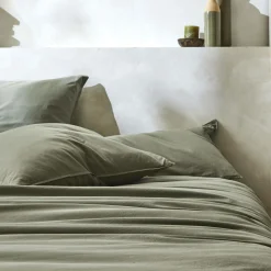 BLANC DES VOSGES Housse de couette percale lavée Bohème - Toundra - 140 x 200 cm