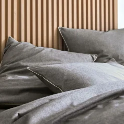 BLANC DES VOSGES Housse de couette coton bio et recyclé Ressources - Anthracite - 300 x 240 cm