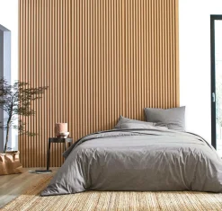 BLANC DES VOSGES Housse de couette coton bio et recyclé Ressources - Anthracite - 300 x 240 cm