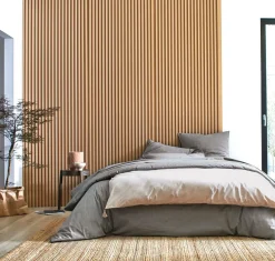 BLANC DES VOSGES Housse de couette coton bio et recyclé Ressources - Anthracite - 300 x 240 cm