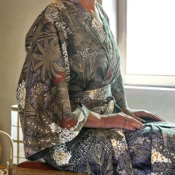 BLANC DES VOSGES Kimono satin de coton Jardins de Babylone - Taille M