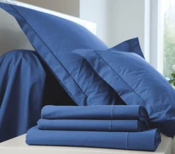 BLANC DES VOSGES Taie de traversin Percale Easy - Bleu Royal - Taie de traversin 45 x 190 cm