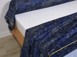 BLANC DES VOSGES Taie de traversin satin Elixir - Indigo - 90 x 190 cm