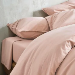 BLANC DES VOSGES Taie d'oreiller percale lavée Bohème - Nacre - Taie d'oreiller 50 x 75 cm