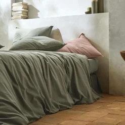 BLANC DES VOSGES Taie d'oreiller percale lavée Bohème - Toundra - Taie d'oreiller 65 x 65 cm