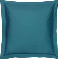 BLANC DES VOSGES Taie d'oreiller Percale Easy - Bleu Paon - Taie d'oreiller 65 x 65 cm