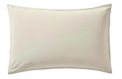 BLANC DES VOSGES Taie d'oreiller percale lavée Bohème - Crème - Taie d'oreiller 50 x 75 cm