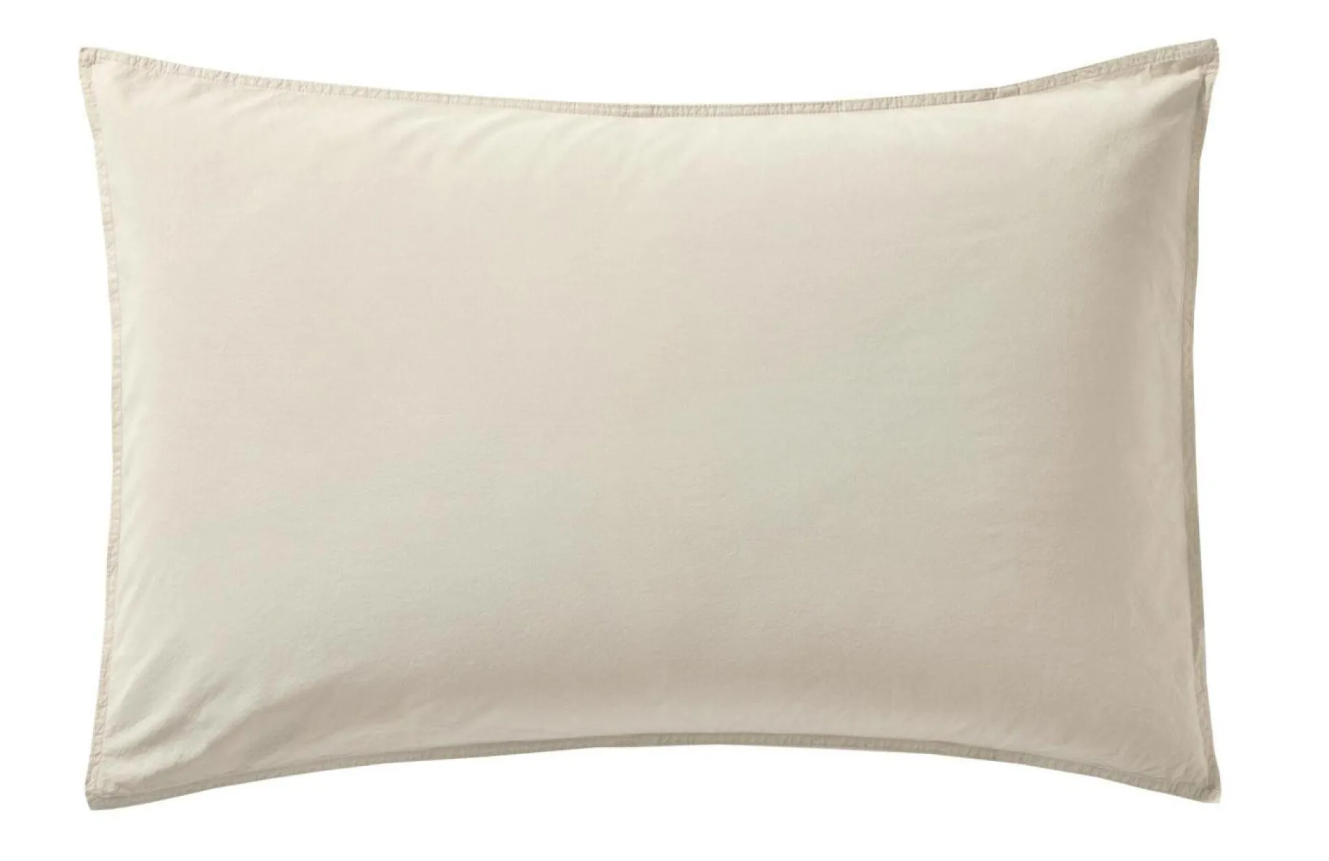 BLANC DES VOSGES Taie d'oreiller percale lavée Bohème - Crème - Taie d'oreiller 50 x 75 cm