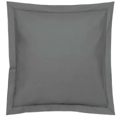 BLANC DES VOSGES Taie d'oreiller Percale Easy - Acier - Taie d'oreiller 65 x 65 cm