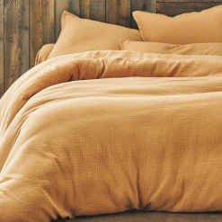 BLANC DES VOSGES Taie gaze de coton Cosy - Savane - Taie d'oreiller 65 x 65 cm