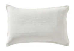 BLANC DES VOSGES Taie gaze de coton Cosy - Craie - Taie d'oreiller 50 x 75 cm