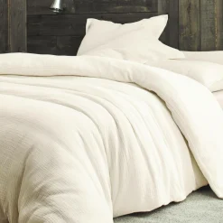 BLANC DES VOSGES Taie gaze de coton Cosy - Craie - Taie de traversin 45 x 190 cm