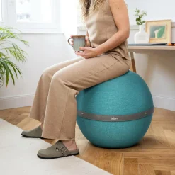 BLOON PARIS Siège ballon dynamique tissu chiné - Bleu Lagon - Taille XL