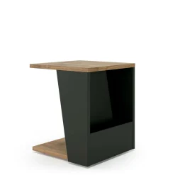 Bout de canapé Albi - Noir/Noyer