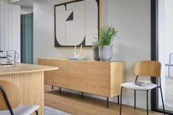 Buffet 4 portes bois pieds métal Alex