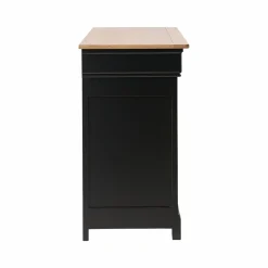 Buffet bois massif 2 portes 3 tiroirs Embellie - Noir