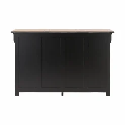 Buffet bois massif 2 portes 3 tiroirs Embellie - Noir
